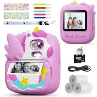 CAMCLID Children's Instant Camera, 2.4 Inch Digital Camera Screen with 32GB TF Card and Printed Photo Paper, for Children from 3 to 12 Years Old