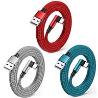 USB C Charger Cable USB Type C Charger Fast Charging Cable Right Angle USB C Cable Nylon Braided for Samsung Galaxy S21 S20 S10 S9 S8 Note 10 9 8,Huawei P40 P30 P20,HTC,LG,Moto G7,Google Pixel