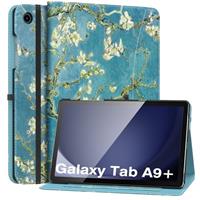 MoKo Case for Samsung Galaxy Tab A9 Plus 11" 2023 (SM-X210/SM-X216/SM-X218), PU Leather Multi-Angle Viewing Folding Stand Cover Case with Hand Strap, Front Pocket, Auto Wake/Sleep
