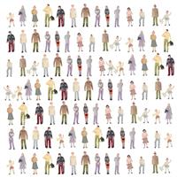 szzijia 1:100 100pcs Colorful Painted Mixed Model People Fig