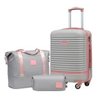 COOLIFE Suitcase Trolley Carry On Hand Cabin Luggage Sets Hard Shell Travel Bag Lightweight with TSA Lock,The Suitcase Set Included 1pcs Travel Bag and 1pcs Toiletry Bag
