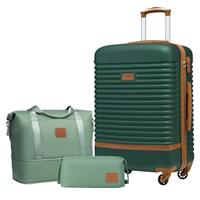COOLIFE Suitcase Trolley Carry On Hand Cabin Luggage Hard Shell Travel Bag Lightweight with TSA Lock,The Suitcase Included 1pcs Travel Bag and 1pcs Toiletry Bag