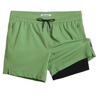 MaaMgic 5" Mens Swim Shorts with Compression Liner 4-Way Stretch Bathing Suit Swimming Shorts 2 in 1 Men's Swim Trunks with Zipper Pockets Quick Dry