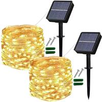 Lezonic Solar Garden Lights Outdoor, 3Pack Each 120 LED Solar Fairy Lights Waterproof, 8 Mode Outdoor/Indoor Garden Lights Copper Wire Lighting for Wedding, Patio, Yard, Tree, Christmas (Cold White)