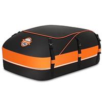 Sailnovo Car Roof Bag, 20 Cubic Feet Large Roofing Cargo Carrier Bags Waterproof Soft Rooftop Luggage Storage Box for Any Cars with Roof Rack/Rails/Bars, Black