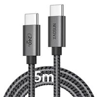 XAOSUN 240W USB C to USB C Cable, USB 2.0 C to C Cable with E-Marker Chip, 480Mbps Data Sync for iphone 15 Pro Max, Macbook Air Pro, Laptop, PC, Charger,etc