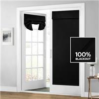 HOMEIDEAS 100% Blackout French Door Curtains