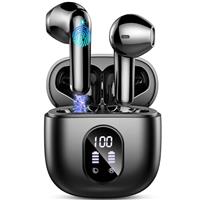 Wireless Earbuds, Bluetooth 5.3 Headphones 2024 Wireless Headphones in Ear with ENC Mic, Bluetooth Earphones Noise Cancelling Ear buds with 50H Hifi Stereo, IP7 Waterproof Headset, USB-C, LED Display