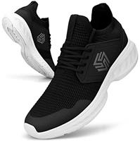 Giniros Mens Trainers Running Walking Shoes Lightweight Sport Athletic Gym Fitness Fashion Training Sneakers Casual Comfortable Breathable Flat Mesh Tennis Shoes Outdoor Jogging