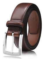 Milorde Men's Genuine Leather Dress Belt, Handmade, 100% Cow Leather, Fashion & Classic Designs for Work Business and Casual