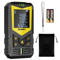 OLUFEY Laser Measure,Laser Distance Meter Device Portable Digital Measure Tool IP54 Range Finder with Bubble Levels and LCD Backlit Display