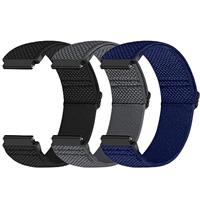 Yunshare Quick Release Watch Strap 22mm 20mm 19mm 18mm, Elastic Nylon Watch Bands Women Men for Samsung Galaxy Watch/Garmin/Fossil/Amazfit/Huawei Replacement Watch Band, 3pcs
