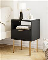 HEYZOEY Bedside Table, End Table Small Bedside Tables Side Table with Drawer Striped Side to the sofa