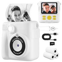 Instant Print Camera, Kids Camera Digital Camera 1080P HD Photo and Video Recording with 32G SD Card, 3 Rolls Photo Paper for Age 6-12 Boys and Girls Birthday Chirstmas Gifts