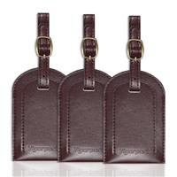 Vigorport Luggage Tag,3 Pack Premium PU Leahter Luggage Tags