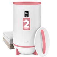 SereneLife Hot Towel Warmer Bucket w/ Customized Fragrance for Bathroom and Spa, Luxury Towel Heater Gift for Him or Her, Auto Shut Off, LED Display, Fits 2 Large Towels, Blankets, Bathrobes - Pink