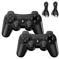 Diswoe Controller for PS-3, Pack of 2 Wireless Controller for PS-3 with Dual Shock, Gyro Axis, Bluetooth Controller, Rechargable Remote PS-3 Gamepad Joystick with 2 Charging Cables