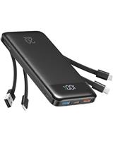 Charmast Power Bank with built-in Cables,20000mAh 20W PD QC Quick Charge Portable Charger USB C Power Bank Fast Charging compatiable with iPhone iPad Samsung Galaxy etc.