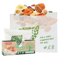 100% Compostable Large Sandwich Zip Bag | ECO-Friendly Food Storage Bags | Freezer Bag | Plant-Based BPA-free | Seal well for Fruit,Food and Snack (L)