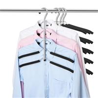 ZriEy 4 PCS Multi Layers Space Saver Coat Hangers with EVA Sponge for Jacket Coat Sweater Trousers Shirt T-Shirt, Black