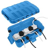 RESTMO Extra Large Weatherproof Electrical Box (32 x 22 x 13 cm), IP54 Waterproof Outdoor Extension Lead Cover, Protect Outlet, Plug, Socket, Timer, Power Strip, Holiday Light Decoration
