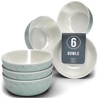 Ibiza Dinnerware Set for 6 Persons - 24-Piece Stoneware Dining Set - Dishwasher and Microwave Safe - Plates and Dishes for Dining Service - Pure Living in Light Blue