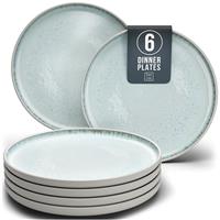 Ibiza Dinnerware Set for 6 Persons - 24-Piece Stoneware Dining Set - Dishwasher and Microwave Safe - Plates and Dishes for Dining Service - Pure Living in Light Blue