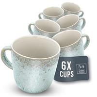 Ibiza Dinnerware Set for 6 Persons - 24-Piece Stoneware Dining Set - Dishwasher and Microwave Safe - Plates and Dishes for Dining Service - Pure Living in Light Blue