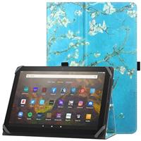 HoYiXi Universal Case for 9-10.1 inch Tablet Fire HD 10 2021/2023 & Fire HD 10 Plus 2021/2023 with Stand Folio and Hand Strap Protective Cover for 9"-10.1" Samsung Lenovo Android Tablet - Black