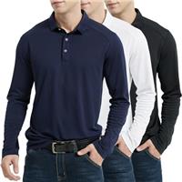 HUAKANG 3 Pack Mens Polo Shirts Short Sleeve Breathable Quick Dry Golf Top Running Sports Tee Top Gym Workout Polo T Shirts
