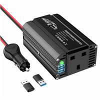 BGFOX Car Power Inverter DC 12V to 240V / 230V AC Modified Sine Wave Voltage Converter with Dual USB Ports and UK Socket for Charge Your Laptop, iPhone, iPad, Tablet, Aluminium Case