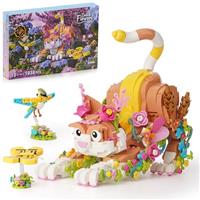 IKUPER Creator 3 in 1 Cat Building Set, Friends Animal Toys with Flowers, Botanical Collection, Valentine Easter Christmas Birthdays Gifts for Women & Girls Aged 10+ (1038 Pieces)