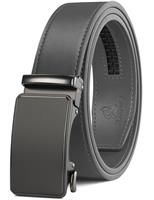 JUKMO Mens 35mm Leather Ratchet Belt with Original Slide Buckle in Gift Box