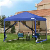 VIVOHOME Gazebo Easy Pop-Up Screen Canopy Waterproof Portable Outdoor Tent with Mosquito Netting 2 Zipper Doors and Roller Bag for Yard Camping Picnic Party Events