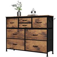 MYHMCT 8 Chest of Drawers Bedroom, Storage Drawers with Wooden Handles,Wooden Top, Fabric Drawers and Metal Frame for Bedroom, Living Room, Nursery, Hallway (Light Grey)