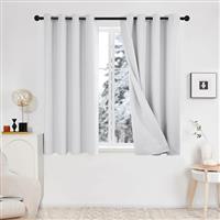 Deconovo Total Blackout Curtains Eyelet Faux Linen Curtains