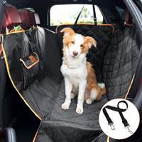 KYG Dog Car Seat Cover Luxury Scratchproof Nonslip Waterproof Dog Hammock for Car with Visual Window Side Flaps Storage Bags Car Seat Cover Rear Fits for Cars/Trucks/SUV XL-size 135 * 175cm