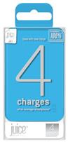 Juice 4 Charges Power Bank 12,000mAh Portable Charger for Apple iPhone, Samsung, Microsoft, Oppo, Sony - Aqua