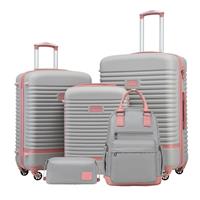 COOLIFE Suitcase Trolley Carry On Hand Cabin Luggage Hard Shell Travel Bag Lightweight with TSA Lock,The Suitcase Included 1pcs Travel Backpack and 1pcs Toiletry Bag