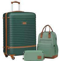 COOLIFE Suitcase Trolley Carry On Hand Cabin Luggage Hard Shell Travel Bag Lightweight with TSA Lock,The Suitcase Included 1pcs Travel Backpack and 1pcs Toiletry Bag