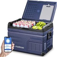 AAOBOSI Compressor Camping Fridge, Car Fridge Dual Zone with 12/24V DC and 100-240V AC, -20C to 20C Portable Freezer for Car, Campervan, Lorry, Truck, Boat