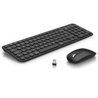 Mini Wireless Keyboard and Mouse, PINKCAT 2.4G Ultra-Thin Keyboard and Ergonomic Silent Mouse Set with 12 Multimedia Shortcuts for Computer, PC, Laptop, Desktop, Android Smart TV