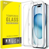 JETech Screen Protector for iPhone, Tempered Glass Film with Easy Installation Tool, Case-Friendly, HD Clear