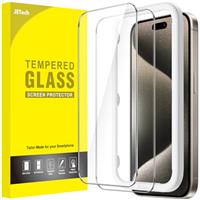 JETech Screen Protector for iPhone, Tempered Glass Film with Easy Installation Tool, Case-Friendly, HD Clear