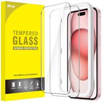 JETech Screen Protector for iPhone, Tempered Glass Film with Easy Installation Tool, Case-Friendly, HD Clear