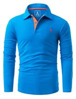 GLESTORE Long Sleeve Polo Shirts Mens Slim Fit T Shirt Golf Button Down Collared