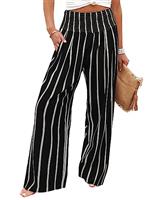 KISSMODA Elastic High Wasited Palazzo Pants for Women Wide Leg Long Lounge Pants Casual Trousers with Pocket 2023