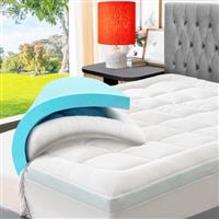 ELEMUSE Dual-layer Memory Foam Mattress Topper with Bamboo Pillow Top Cover