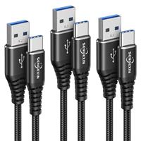 SENGEXIN USB C Charger Cable 3M/10FT 3Pack,Long Type C Cable Braided 3A Fast Charging Lead for Samsung Galaxy S22 S21 S20 S23 S10 A21s A20e A32 A51 A52S A70 A71,Switch,PS5,Huawei