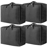 Yoosso 2/4/6 Pcs 105L Large Storage Bag, Extra Large Storage Bag with Zips for Moving House Storage Clothes Bedding Duvet Quilt Blankets Waterproof Moving Totes